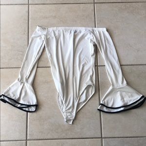 Missguided Off-shoulder Bodysuit w/ Bell Sleeves